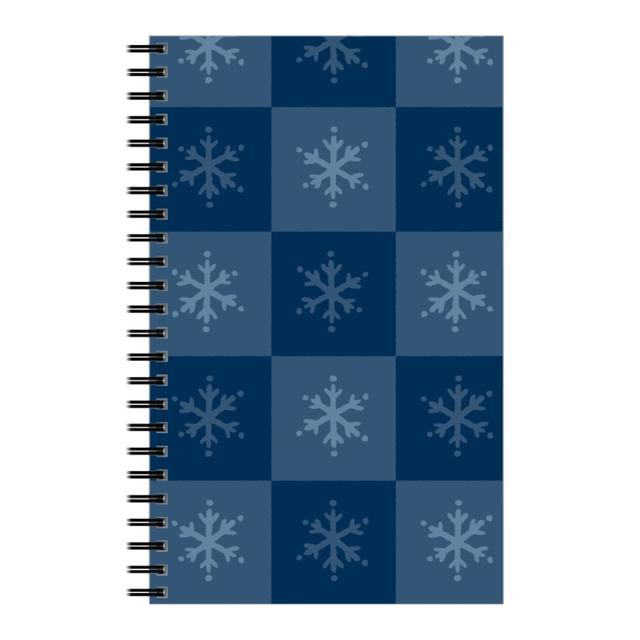Personalized Notebooks: Scandi Cozy Winter Checkered Blue Snowflake, 5x8, Blue, True Blue