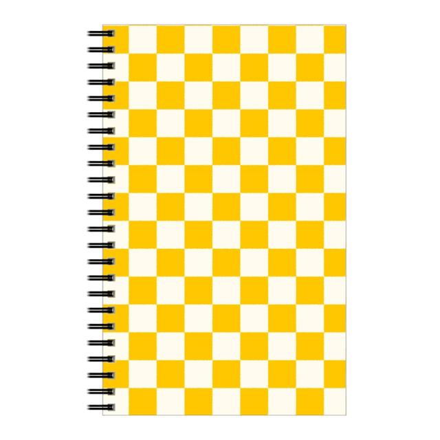 Personalized Notebooks: Checkered Pattern - Yellow, 5x8, Yellow, Classic Yellow