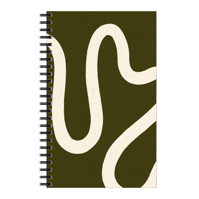 Personalized Green Eco Journal Brush Stroke Design 5x8