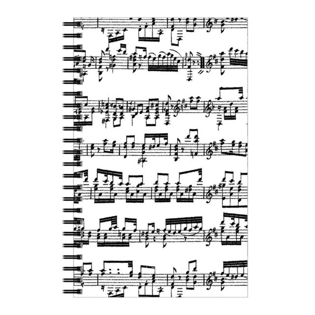 Personalized Notebooks: Sheet Music, 5x8, Black, White