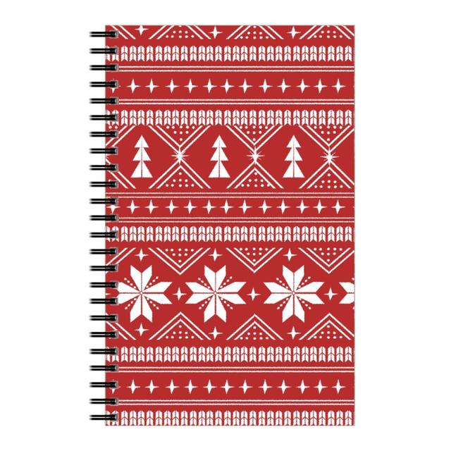 Personalized Notebooks: Nordic Sweater - Red, 5x8, Red