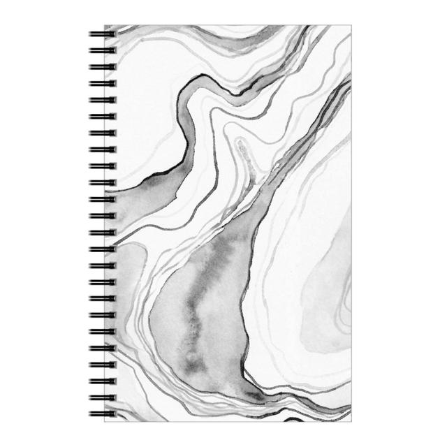 Personalized Notebooks: Watercolor Marble, 5x8, Gray, Silver Lining