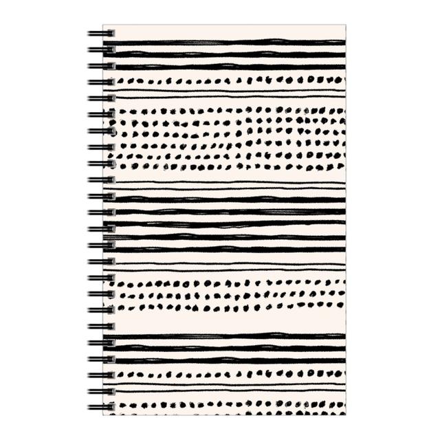 Personalized Notebooks: Minimal Mudcloth, 5x8, Beige, Charcoal