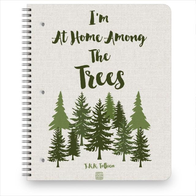 Personalized Notebooks: At Home Among the Trees Quote, 8.5x11, Green, Classic Green