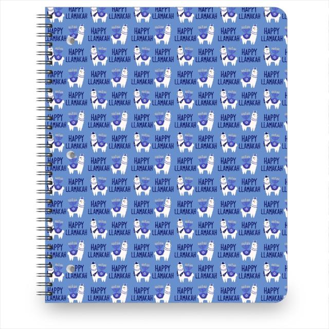 Personalized Notebooks: Happy Llamakah - Blue, 8.5x11, Blue, True Blue