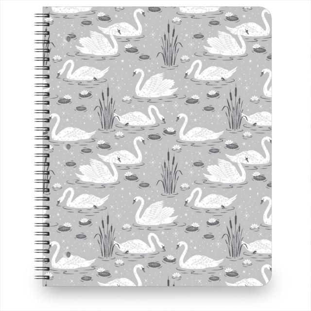 Personalized Swan Writing Journal - Elegant Gray Notebook