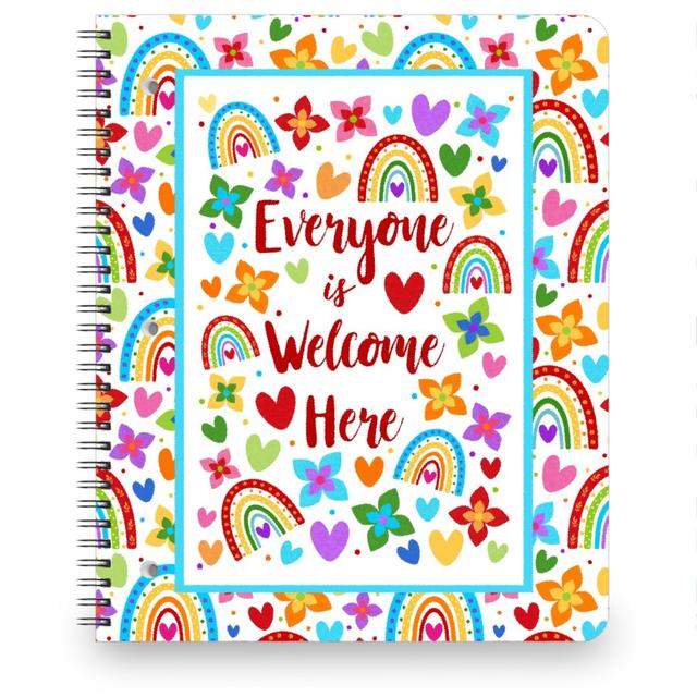 Personalized Notebooks: Everyone Is Welcome Here, 8.5x11, Multicolor, White