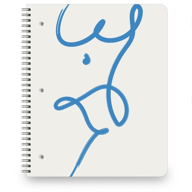 Personalized Notebooks: Minimalist Female Torso Line - Blue, 8.5x11, Blue, True Blue