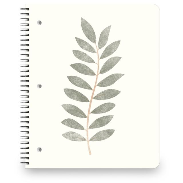 Personalized Sage Green Botanical Notebook with Leaf Design