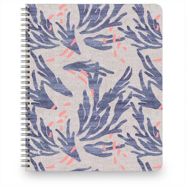 Personalized Notebooks: French Linen Anemone, 8.5x11, Blue, True Blue