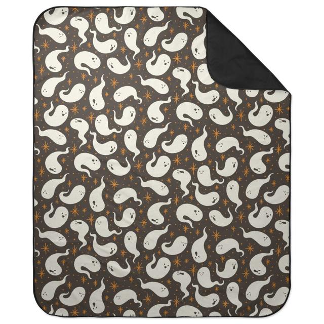 Picnic Blankets: Friendly Ghosts - Black, Gray