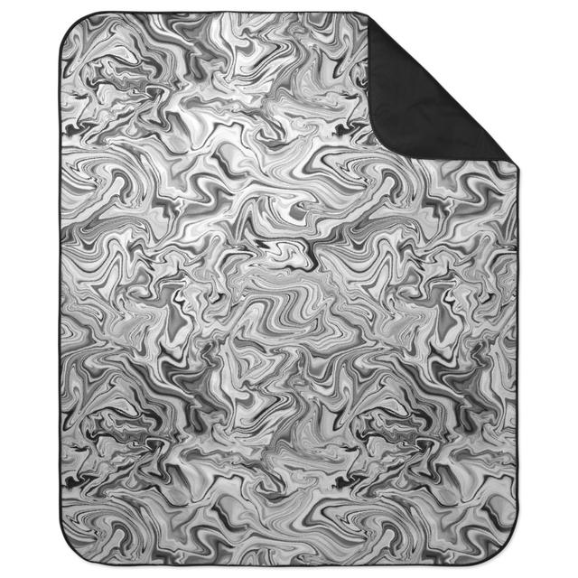 Picnic Blankets: Love Spell Marble - Black and White Picnic