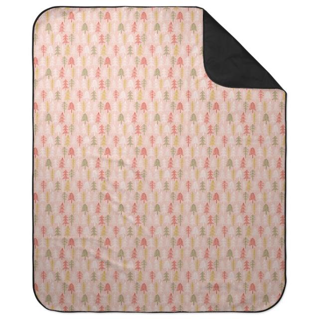 Picnic Blankets: Oh' Christmas Tree Picnic Blanket, Pink, Sand