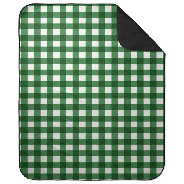 Picnic Blankets: Gingham Linen - Green, Classic Green