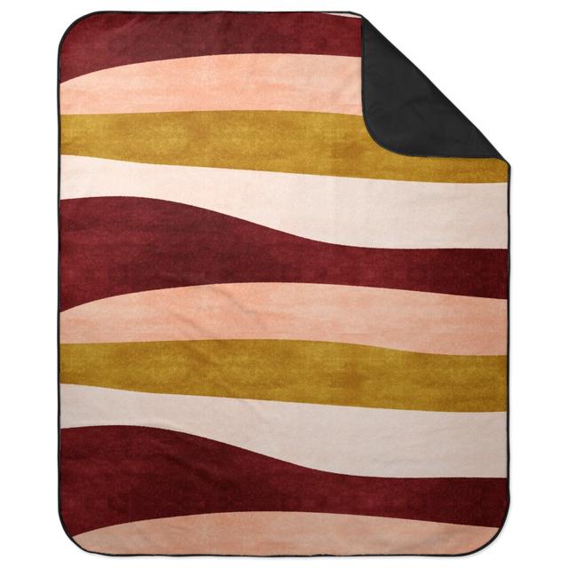Picnic Blankets: Undulate Horizontal - Warm Picnic Blanket, Pink, Bright Pink