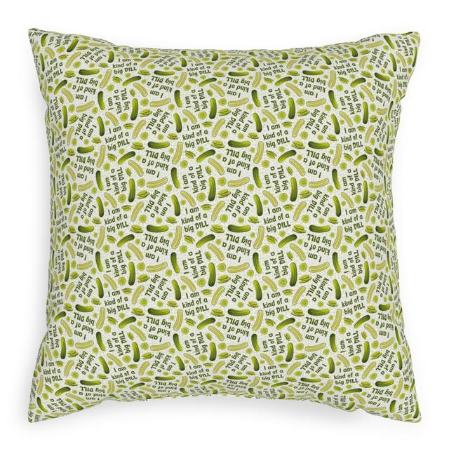 Woven Pillows: I'm Kind of a Big Dill Pickles - Green, Black, 20x20, Single Sided, Green, Classic Green