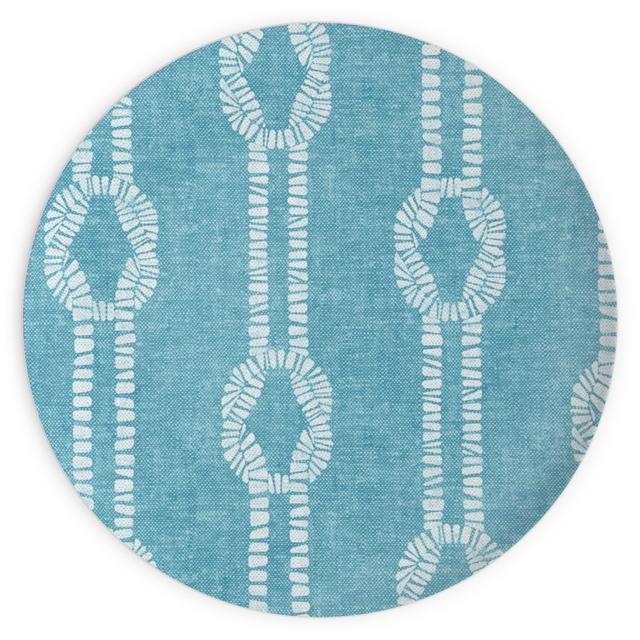 Plates: Nautical Coastal Square Rope Knots - Summer Blue, 10x10, Blue, True Blue