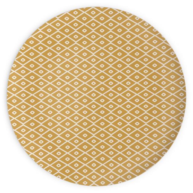 Plates: Pinecone Geo - Golden, 10x10, Yellow, Classic Yellow