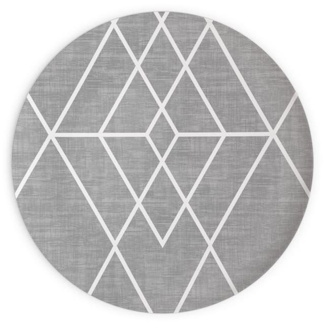 Plates: Geometric Grid - Gray, 10x10, Gray
