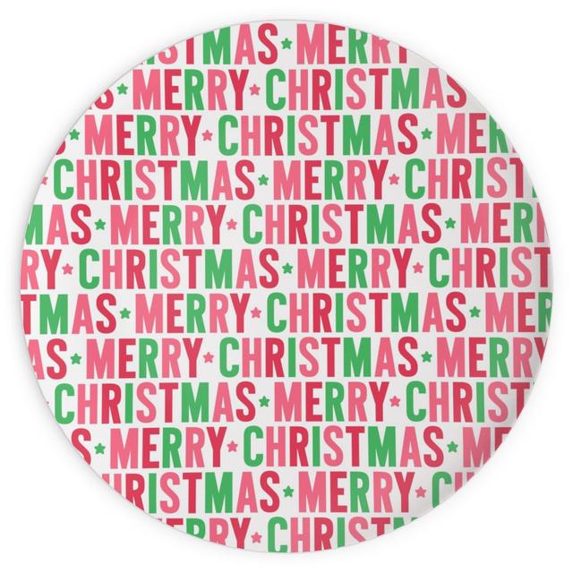 Plates: Merry Christmas Uppercase - Green, Pink, Red, 10x10, Multicolor