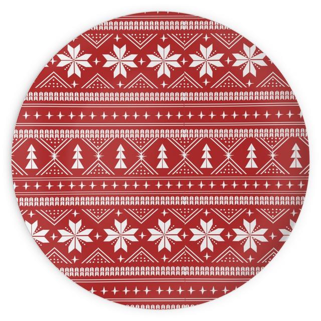 Plates: Nordic Sweater - Red, 10x10, Red