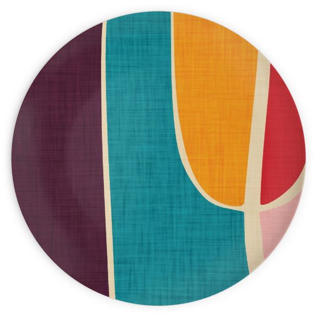 Plates: Mid Century Mod Retro Waves - Multi, 10x10