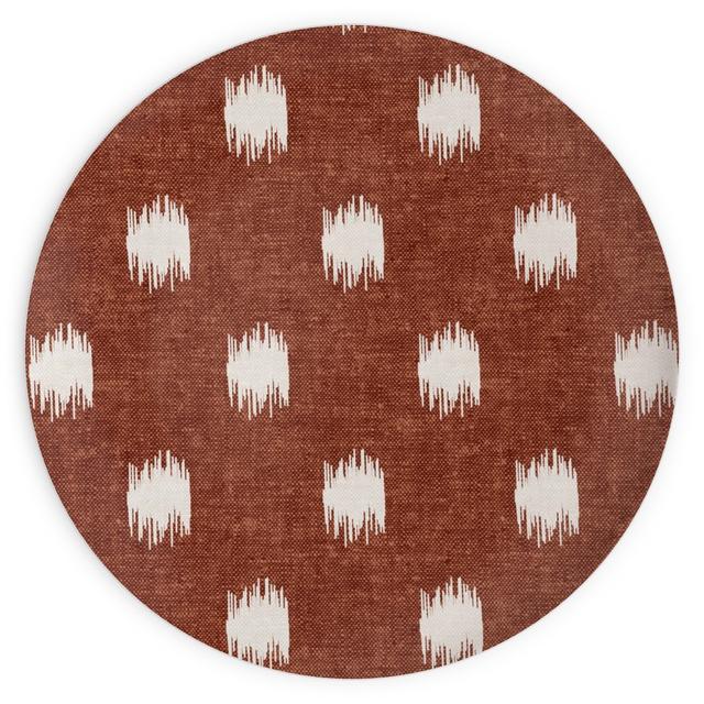 Plates: Ikat Polka Dots - Rust, 10x10, Red