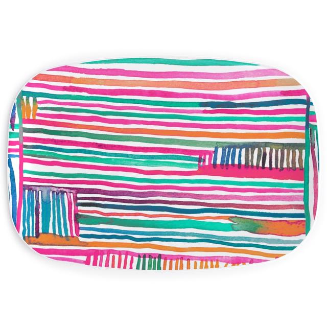 Serving Platters: Linear Meditation, Multicolor, Hot Pink