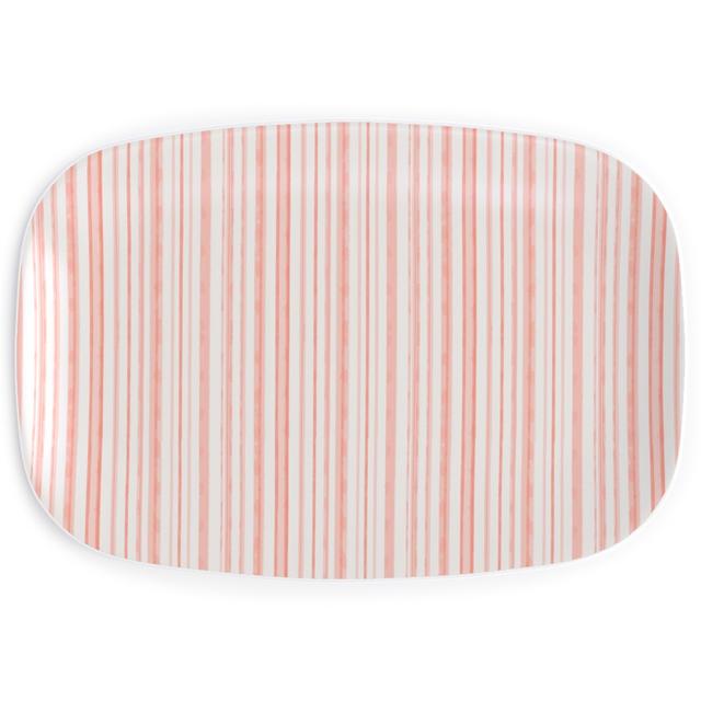 Serving Platters: Dreamy Watercolor Stripe, Pink, Quartz