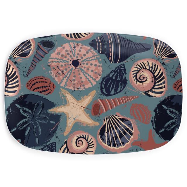 Serving Platters: Seashells, Multicolor, Metal