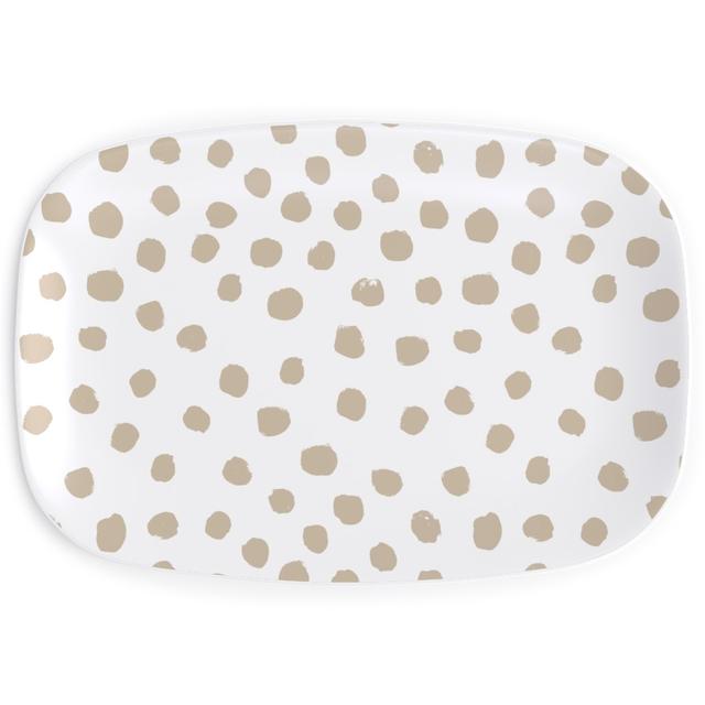 Serving Platters: Soft Painted Dots, Beige, Wheat