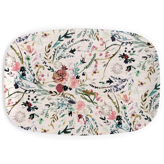 Serving Platters: Fable Floral - Blush Pink, Multicolor