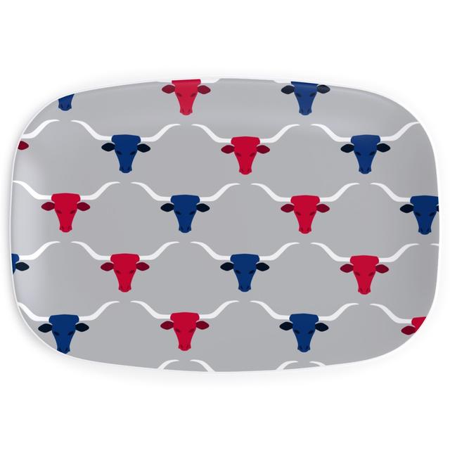 Serving Platters: Longhorns - Silver, Multicolor