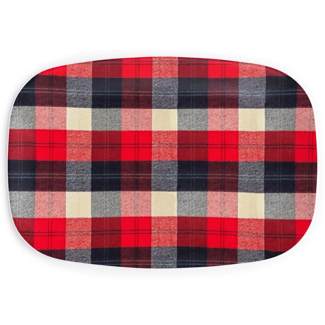 Serving Platters: Lumberjack Flannel Buffalo Plaid - Red