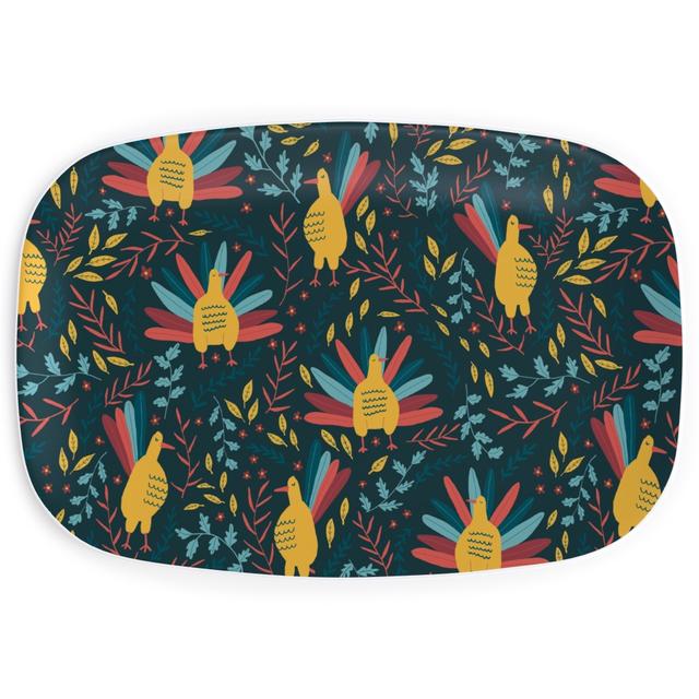 Serving Platters: Wild Turkeys, Multicolor