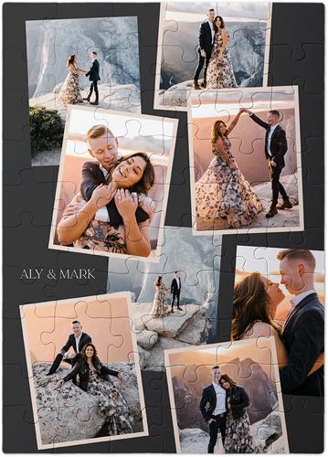 Custom Photo Puzzles: Collage Overlap, 60 Pieces, Gray, charcoal