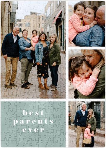 Custom Photo Puzzles: Stacked Best Photos, 252 Pieces, Green, mint