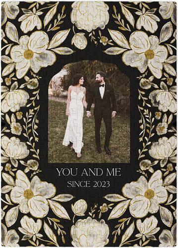 252 Piece Puzzles: Dark Floral Frame, Black