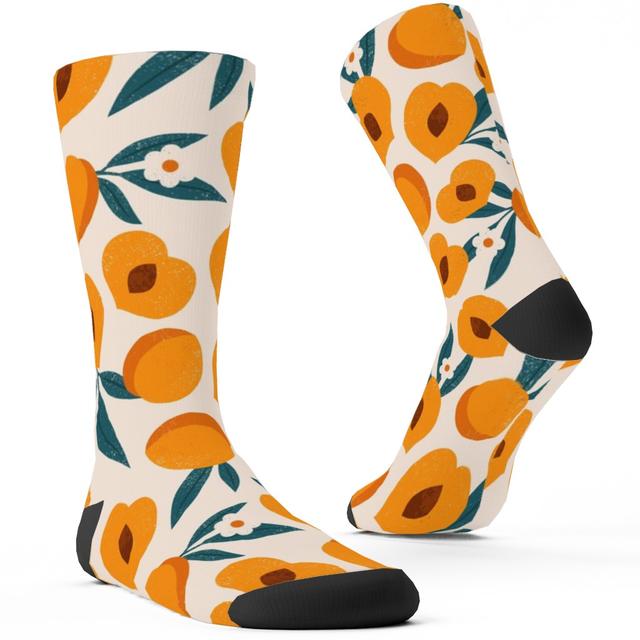 Custom Socks: Summer Peches - Orange
