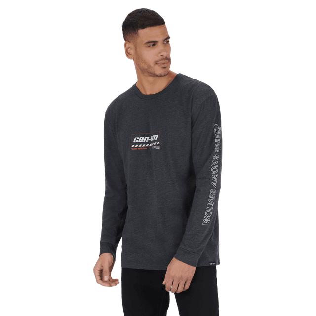 Can-am Men's Wolves Long Sleeves T-Shirt / Charcoal Grey / 3XL