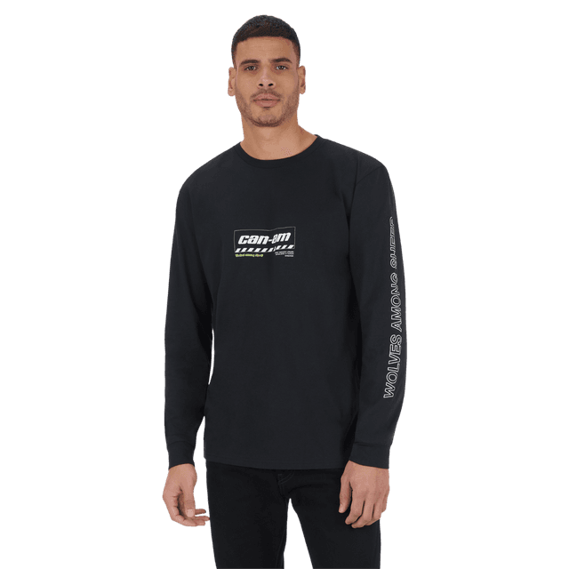Can-am Men's Wolves Long Sleeves T-Shirt / Black / 3XL