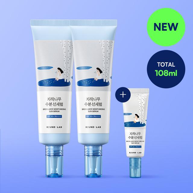 ROUND LAB Birch Juice Moisturizing Sun Serum 50ml+50ml Set (+8ml)