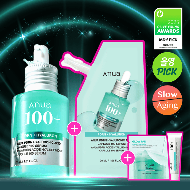 ★2025 Awards★ Anua PDRN Hyaluronic Acid Capsule 100 Serum 30ml Limited Refill Set (+Refill 30ml+Cream 30ml+Pad 2P)