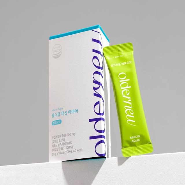 oldermew Mucin Aqua Green Grape 10 Sticks (10-day supply)