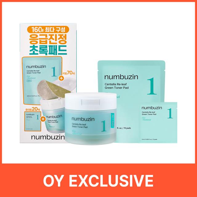 numbuzin No.1 Centella Re-leaf Green Toner Pad 70P Set (+Refill 70P+20P)