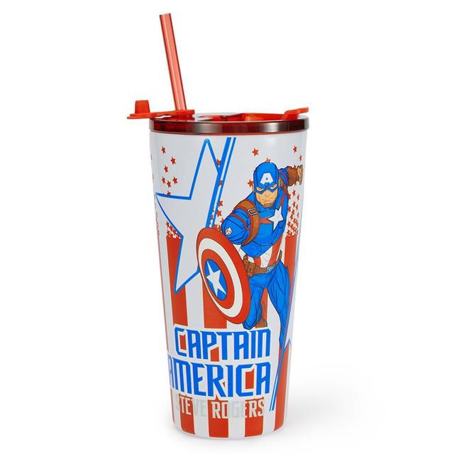 Captain America 18 oz. Stainless Steel Tumbler with Straw Official shopDisney