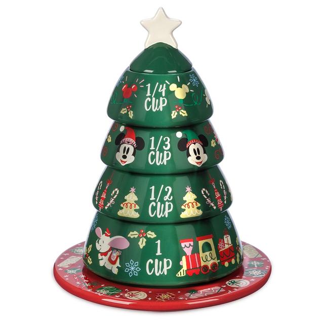 Mickey and Minnie Mouse Christmas Tree Stacking Measuring Cup Set Official shopDisney