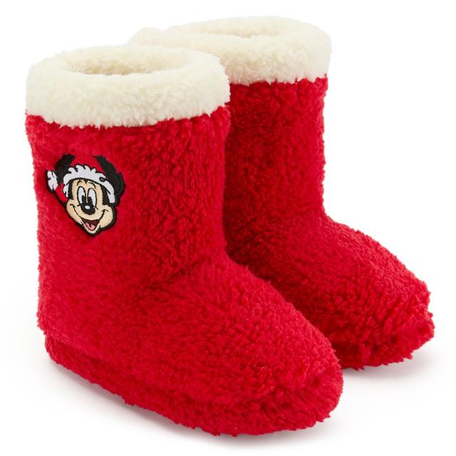 Santa Mickey Mouse Sherpa Holiday Slipper Boots for Kids Official shopDisney