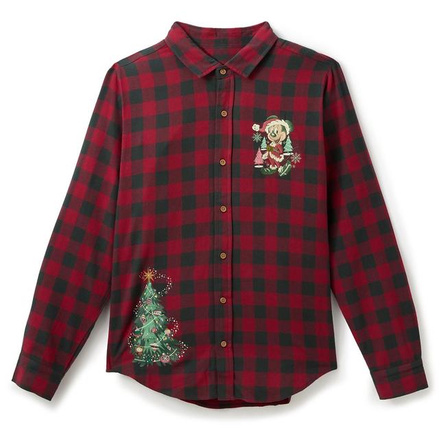 Santa Mickey Mouse Holiday Plaid Shirt for Adults by Our Universe Official shopDisney