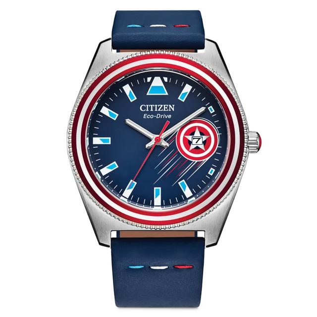 Captain America Eco-Drive Watch for Adults by Citizen  Blue Official shopDisney